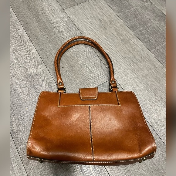 Patricia Nash Rienzo Satche Cognac Brown Leather Bag Purse $249 - Picture 4 of 7